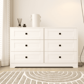 Chest Of Drawer With  White Color Farm Door (Option: 6drawers)