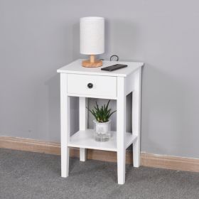 White Bathroom Floor-standing Storage Table With A Drawer (Color: White)