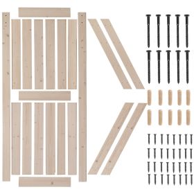 Wood Color, 84x36in, Spruce Wood, 6.6ft Included, J-shaped Rail, K-shaped Sliding Door, Wooden Door, Barn Door (Option: Wood color)