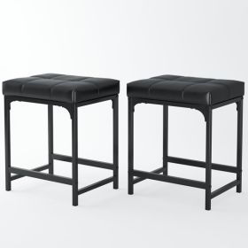 2 Sheets, Faux Leather Makeup Stool - Not Shipped On Weekends, Temu Prohibited For Sale (Color: Black)