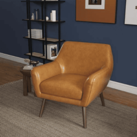 Panom Tan Leather Lounge Chair (Option: Tan)