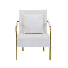 Modern Velvet Accent Chair For Living Room (Color: Beige)